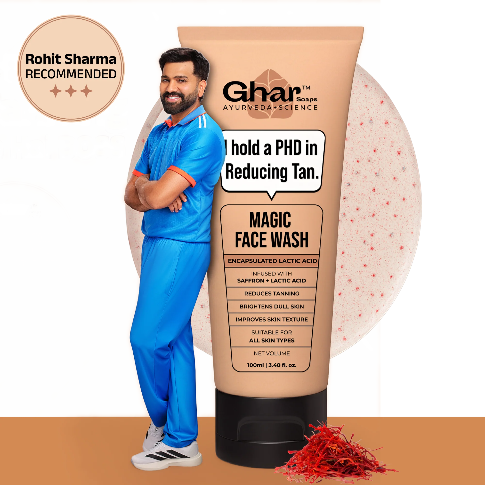 Magic Face wash With Saffron and Lactic Acid - Image 2